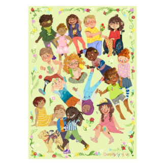 A4 Poster “Glückliche Kinder – Vielfalt feiern”