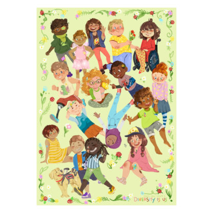 A4 Poster “Glückliche Kinder – Vielfalt feiern”
